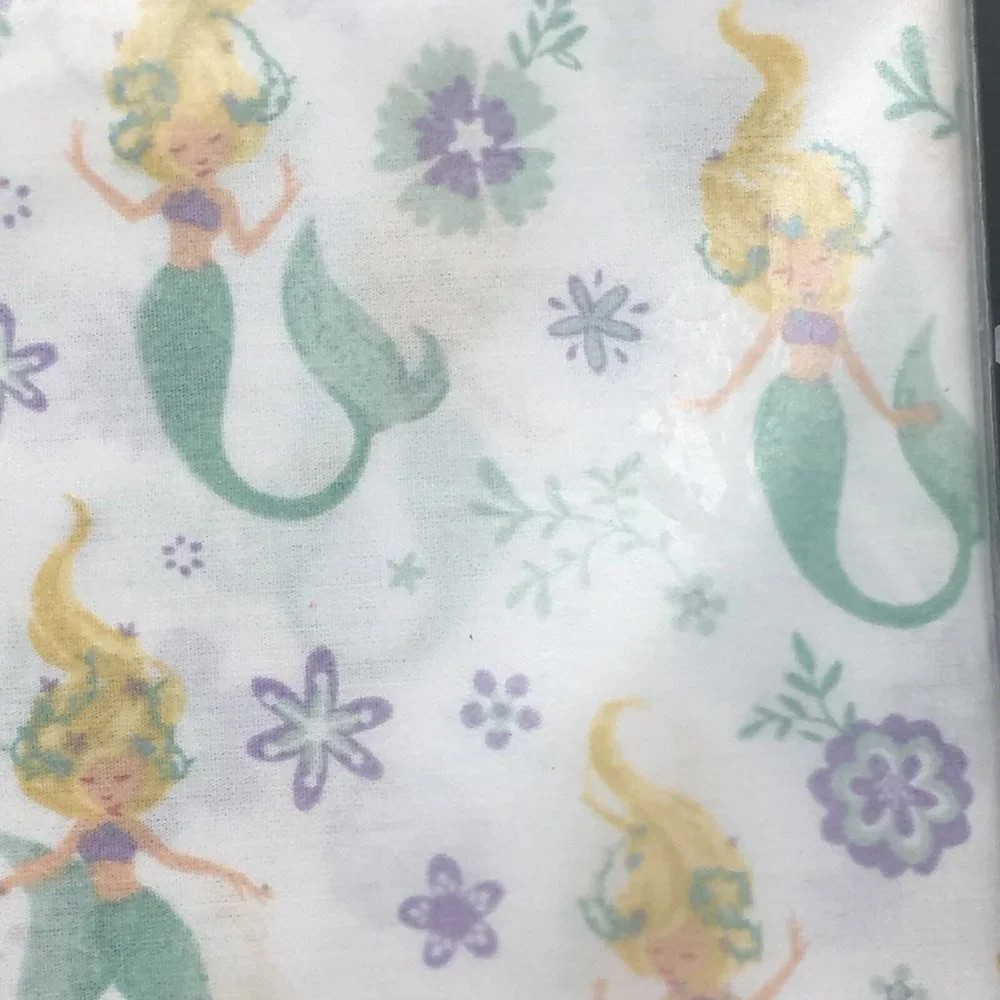 3pc Tabitha Webb Mermaid TWIN Sheet Set Starfish Floral Lavender Purple Designer